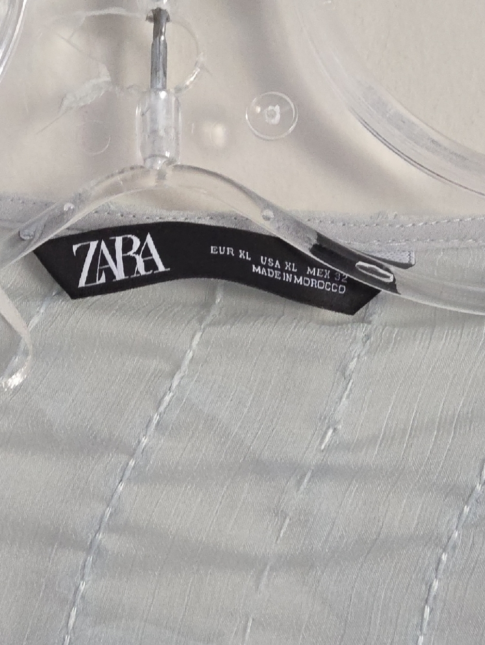 NWT ZARA | Mint Green Ruffle Feather Blouse V-neck Sz XL - Picture 6 of 7